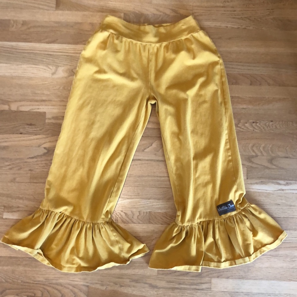 Matilda Jane women’s Beaufort Big Ruffle pants - mustard yellow